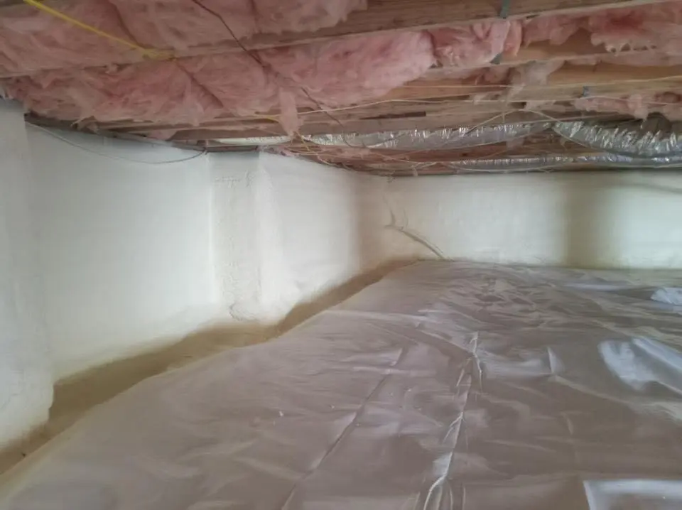 Crawl space encapsulation with closed-cell spray foam for Storm Damage Roof Repair in Nellis AFB